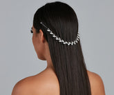 Drapé de cheveux en strass à motif de feuilles grecques chic